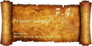 Printz Gergő névjegykártya